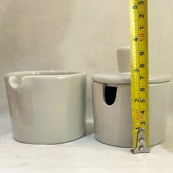 Curtis Stone Pottery Minimalist Lidded Sugar Bowl & Creamer Set Off-White - Picture 4 of 9
